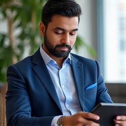 Small business owner reviewing financial documents